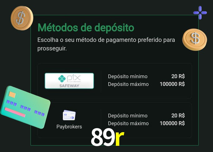 O cassino 89r oferece uma grande variedade de métodos de pagamento